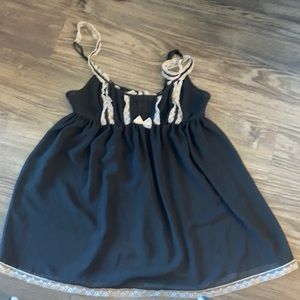 Victoria’s Secret Black Milkmaid Babydoll Chemise Intimate Slip